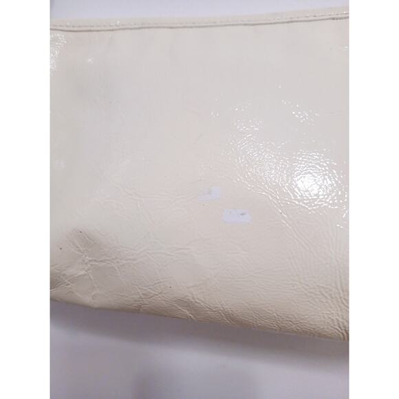 Longchamp Shoulder Crossbody Bag Ivory Patent Leather White Rabbit Fur Glam VNTG - Picture 11 of 16